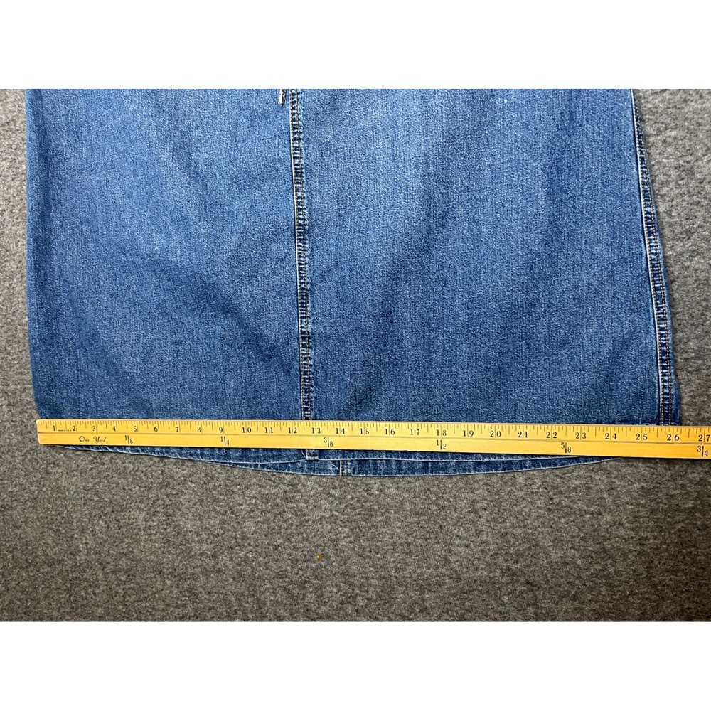 Vtg Gloria Vanderbilt 16W Blue Denim Maxi Skirt 90s‎ Prairie Cottagecore Modest - Picture 8 of 11